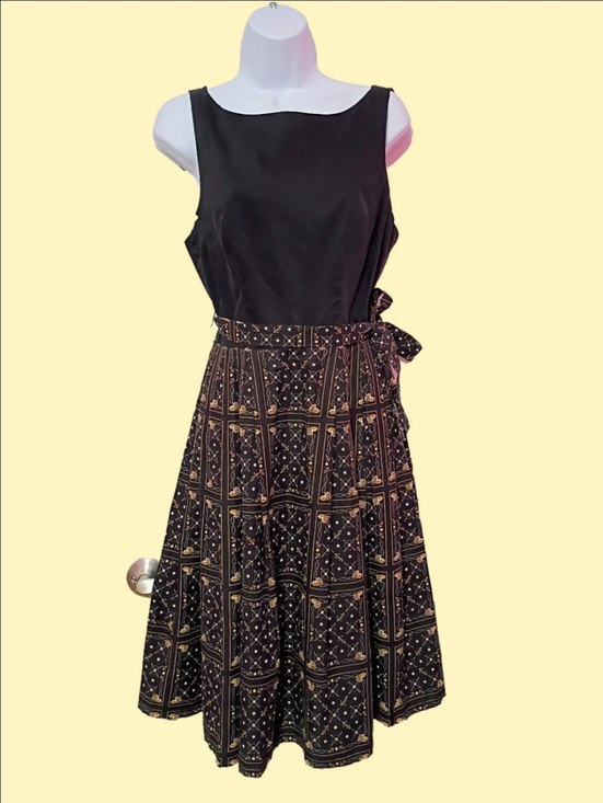 vintage handmade Dresses & Skirts - 50's Sailor Print Fit And Flare Cotton Dress
